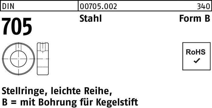 Produktbild Stellring DIN 705 m.Bohrung f.Kegelstift B 5 x 10 x 6 Stahl leichte Reihe