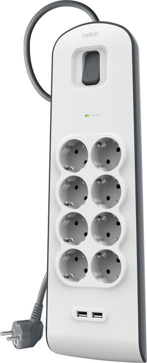 Produktbild Belkin Steckdosenleiste 8-fach 2 Meter Netzkabel BSV804vf2M-V2 (8 x, 2 m)