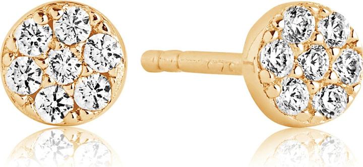 Sif Jakobs Minuscules boucles d'oreilles d'étude plaquées or avec zirconium cubique Cecina SJ-E2773-CZ(YG) (Argent 925)