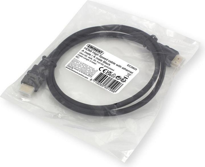 Immagine prodotto Ewent Eminent HDMI con cavo Ethernet (3 m, HDMI)