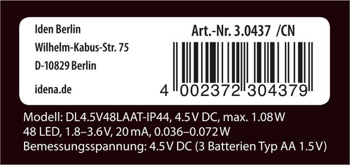 Produktbild Idena LED Lichterkette 48er warmweiss 6h Timer (0.11 m)