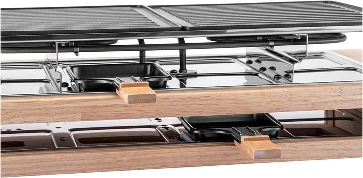Actual product image KLAMER Raclette 8 Personen 1500W Raclette Grill mit Holzgestell