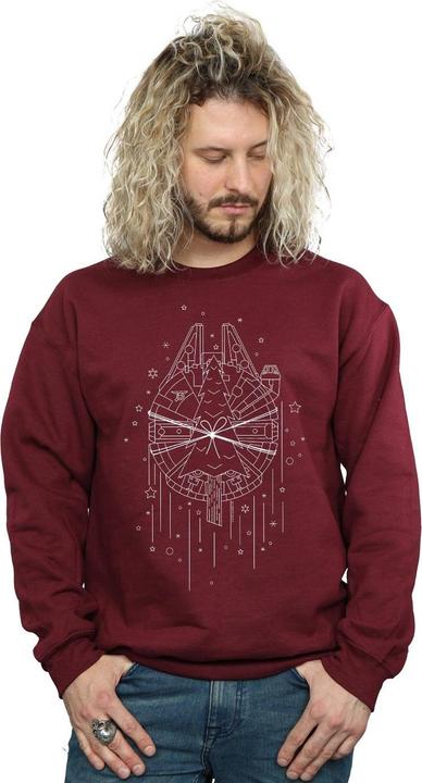 Actual product image Star Wars Mens Millennium Falcon Christmas Tree Delivery Sweatshirt (XL)