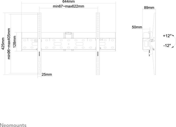 Nährwerte und Zutaten Neomounts Monitor Wandhalterung Flachbildschirm Wandhalter und Mediabox Halterung (Wand, 75", 35 kg)