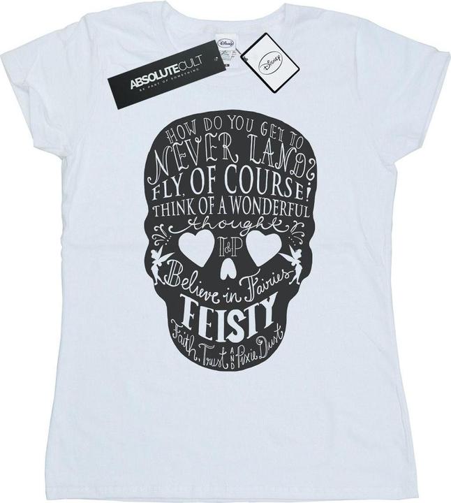 Actual product image Disney Womens/Ladies Tinker Bell Skull Cotton T-Shirt (XXL)