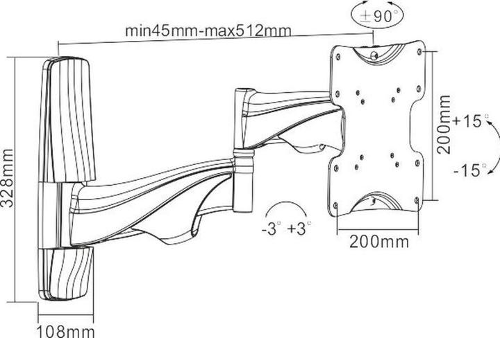 Immagine prodotto Xantron Supporto da parete per TV girevole (Muro, 42", 30 kg)
