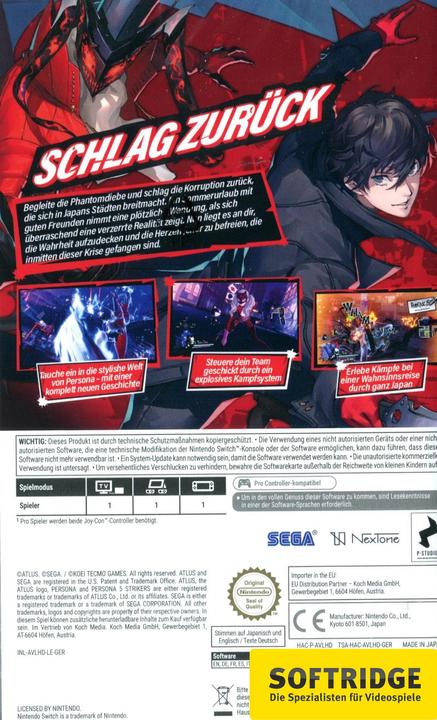 Actual product image Atlus Persona 5 Strikers - Limited Edition (Switch, Switch Lite, Switch OLED, DE)