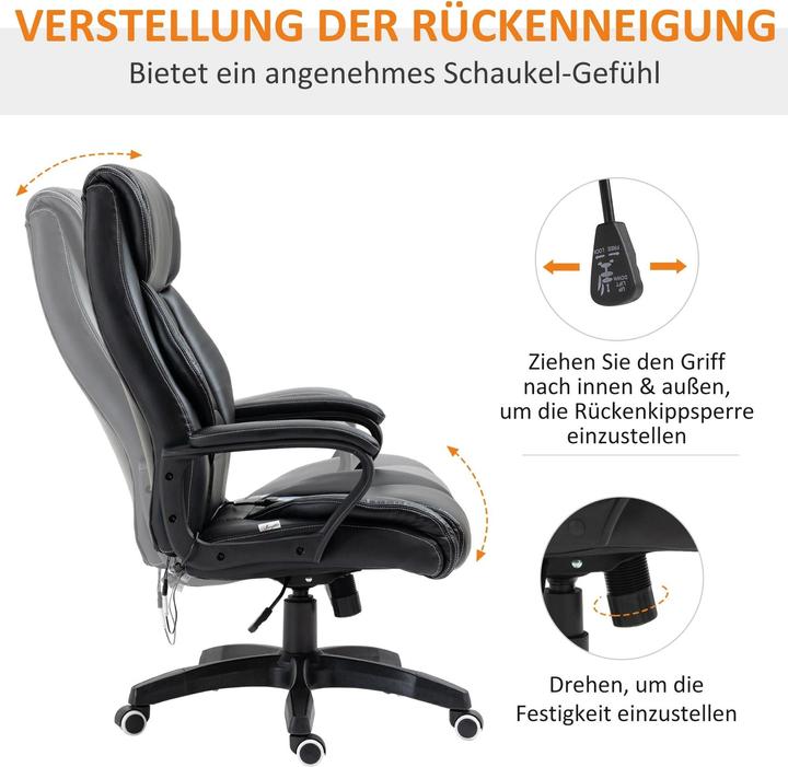 Produktbild Homcom Bürostuhl mit Massage höhenverstellbar