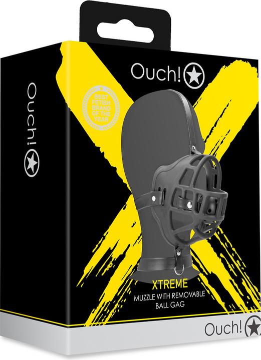 Actual product image Ouch! Muzzle with Removable Ball Gag - Black