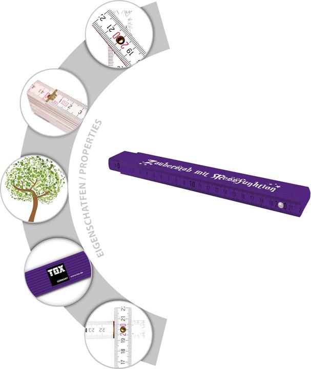 Produktbild Tox Doppelmeter «Zauberstab mit Messfunktion», 2 m (mm, cm)