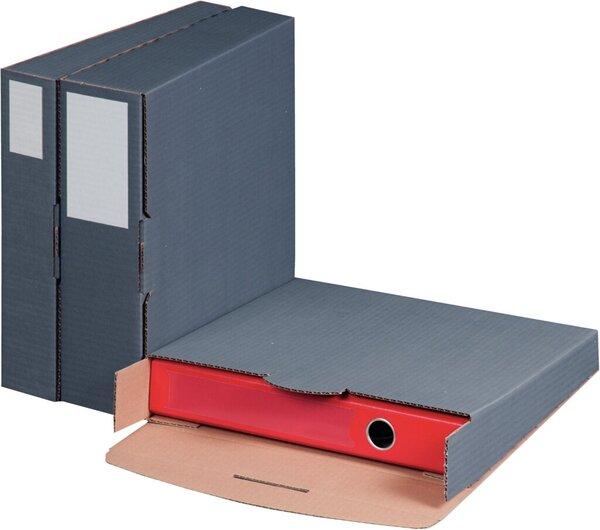 Produktbild Smartboxpro Ordnerversandbox für Ordner 50 - 80 mm, anthrazit, wiederverschliessbar mit Steckverschluss (1 x)