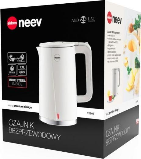 Image du produit Eldom Bouilloire NEEV Capacité 1 7 l Puissance 2200 W Noyau acier gris (1.70 l)