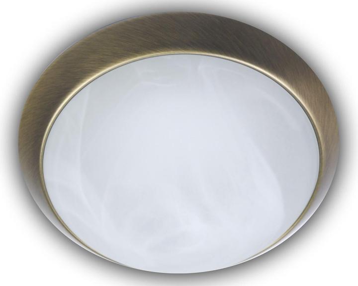 Produktbild Niermann Stand By Niermann E27 Deckenleuchte Alabaster-Glas, Altmessing, 30cm, Made in Germany