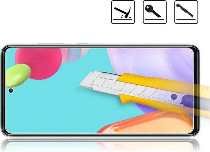 Actual product image Apfelkiste Armoured glass screen protector Samsung Galaxy (1 Piece, Samsung Galaxy A52 5G, Samsung Galaxy A52s 5G)