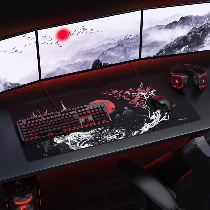 Image du produit Titanwolf Gaming Mauspad, 900 x 400mm XXL Speed Gaming Mausmatte, Mousepad Extragrosse Fläche, Japan Ink Black (XXL)