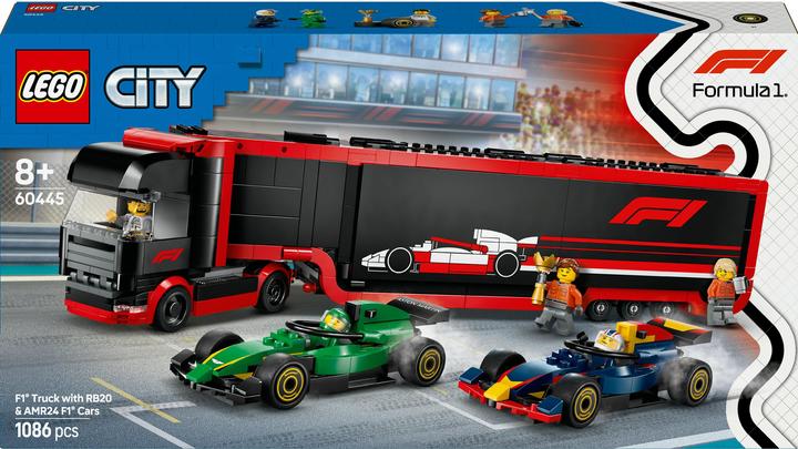 LEGO F1 Transporter mit RB20 & AMR24 F1 Rennautos (60445, LEGO City)