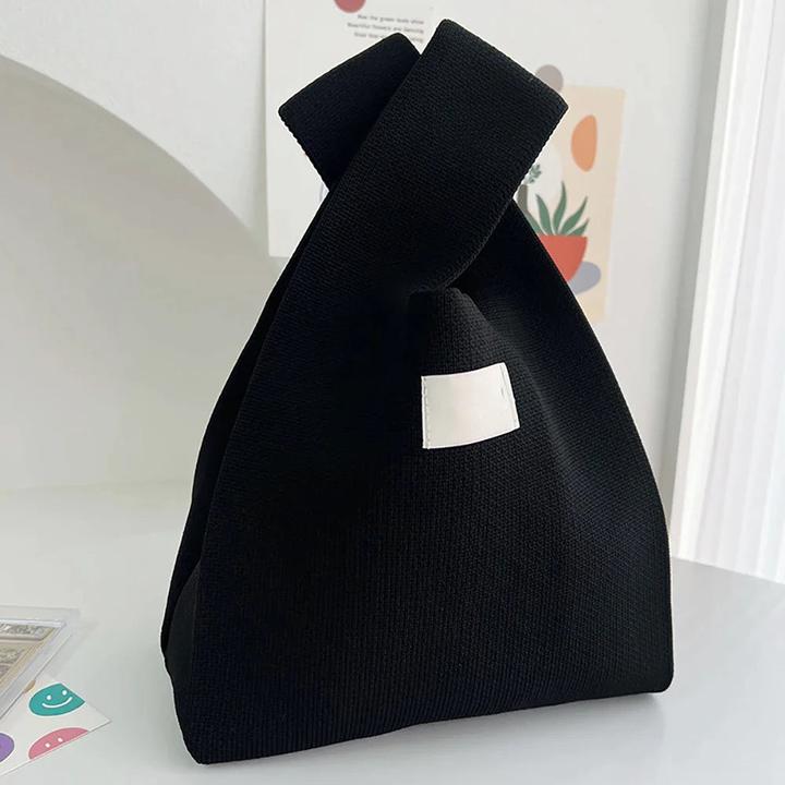 Produktbild Only-Bags.Store Handgefertigte Strickhandtasche Mini Knot Handgelenk-Tasche Casual Tote Bag Student