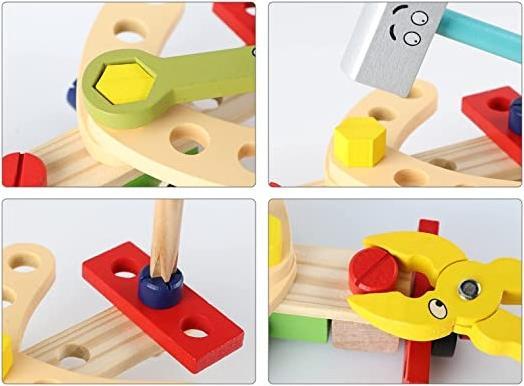 Produktbild Esmée Holz Kinder Werkzeug Koffer Handwerker Tool Zubehör Lern Spielset 36-tlg. Set