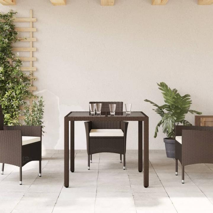 Produktbild VidaXL Gartentisch mit Glasplatte (90 cm)