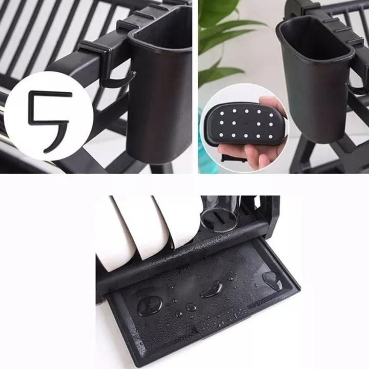 Actual product image König Design Dish drainer with drip tray Dish drainer camping kitchen 2 levels