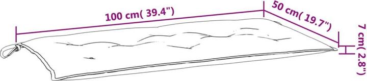 Actual product image VidaXL Garden bench cushions 2 pcs. O x ford fabric (100 x 50 x 7 cm)