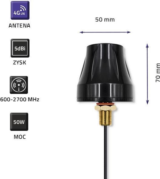 Produktbild Qoltec 57037 4G LTE Rundstrahlantenne DUAL | 5 dBi | Draussen (4G)