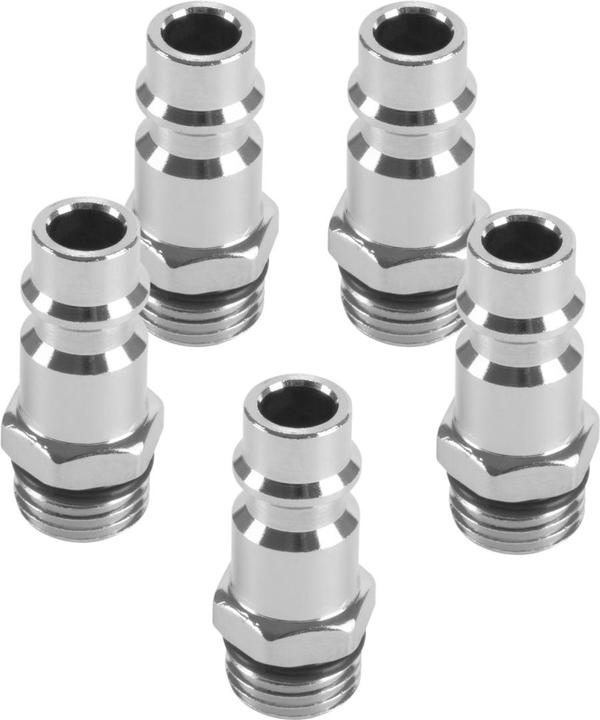 Stahlwerk Druckluft-Schnellkupplung Stecknippel NW 7.2 1/4 Zoll 5er Set