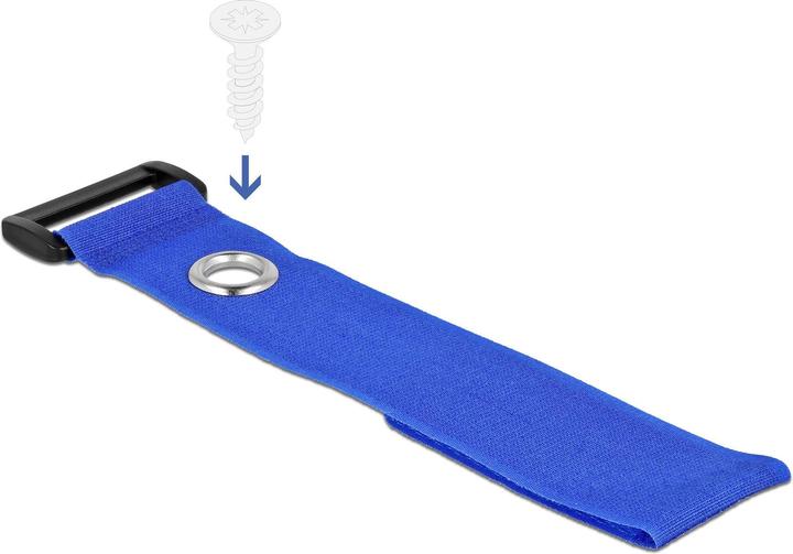 Image du produit Delock Serre-câbles velcro avec boucle et oeillet de fixation L 280 x l 38 mm bleu 3 pièces (Serre-câbles velcro, 280 mm, 3 pcs)