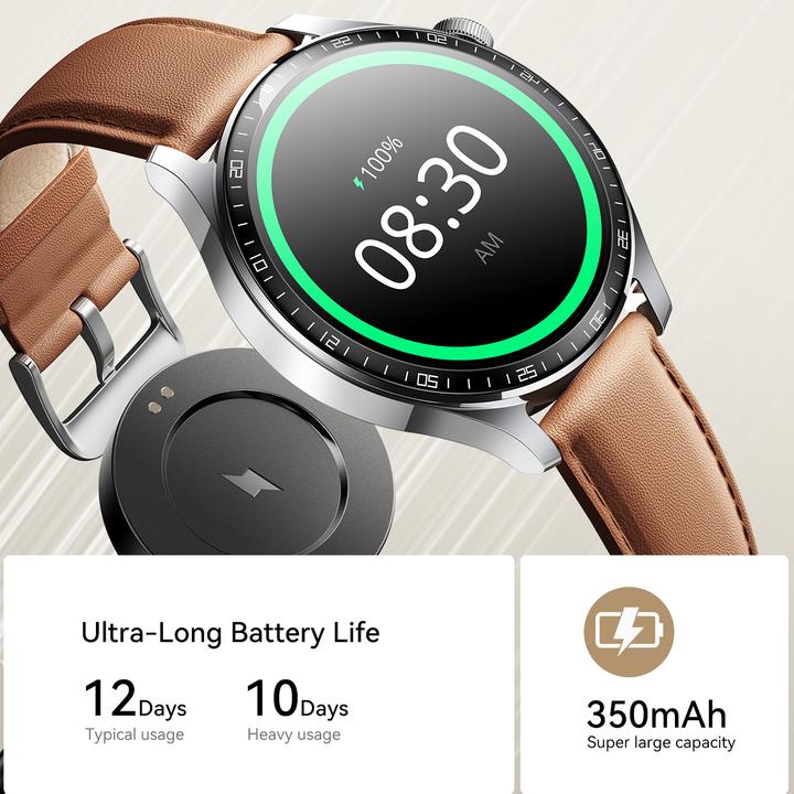 Actual product image Joyroom Classic Series JR-FC2 Pro Smart Watch (Answer/Make Call)-Moonlight Silver (227 mm)