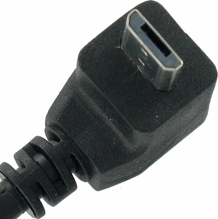 Actual product image AccuCell Micro USB charging cable 12 Volt with angled plug
