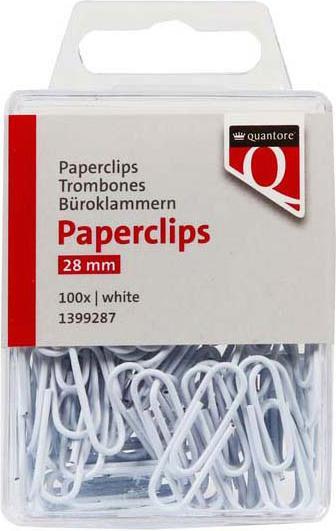 Actual product image Quantore Büroklammer 28mm Weiss, 100 Stk.