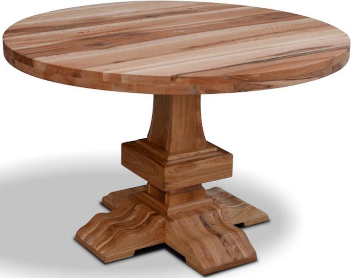 Actual product image zz_ArchivedByPCD_Mutoni wood Solid wood table round Calgary - rustic wild oak (3+3)