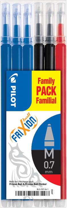 Actual product image Pilot FriXion Refill Set à 6 Standard (Refill, Multicoloured, 0.70 mm)