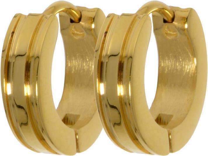 Bijouteria Breite Ohrringe (Edelstahl, Gold Beschichtung)