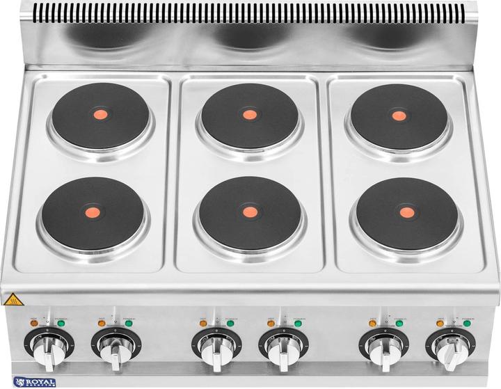 Actual product image Royal Catering Commercial Electric Cooker - 12 kW - 6 plates - 90 x 65 cm - Pro 650 Series -