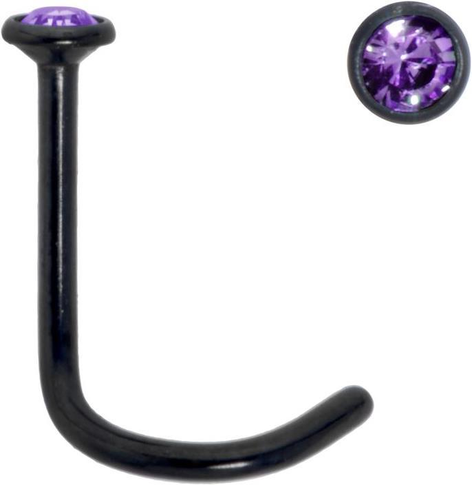 Bijouteria Nasenpiercing (Titan, Kristall, PVD Beschichtung)