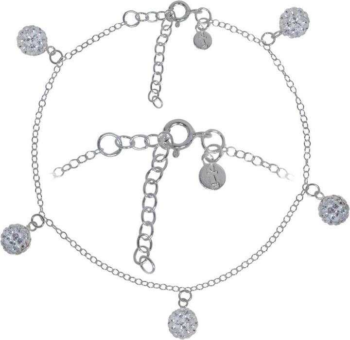 Bijouteria Fusskettchen (Silber 925, Kristall, 27 cm)