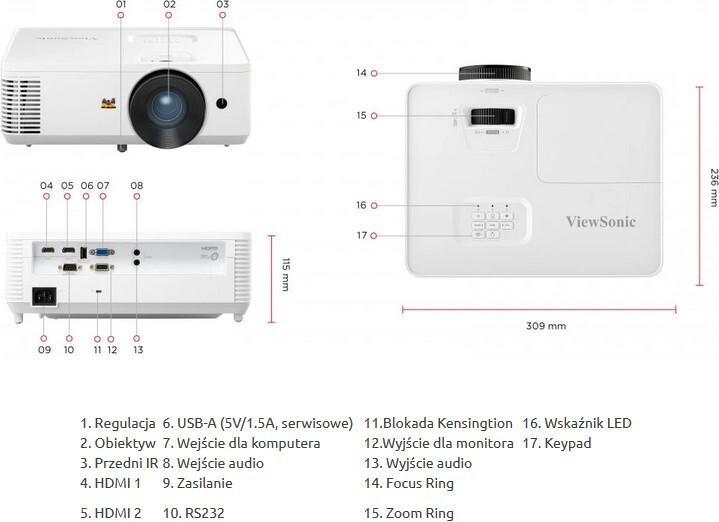 Actual product image Viewsonic PA700S (SVGA, 4500 lm, 1.94 - 2.16:1)