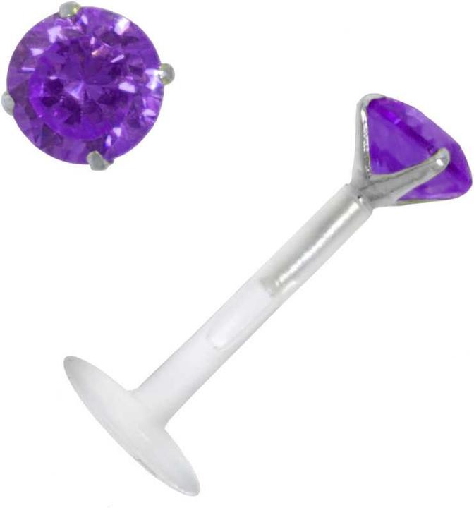 Actual product image Bijouteria Piercing for lip/Tragus (Bioplastic, Silver 925, Zirconia)