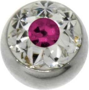 Bijouteria 1.2mm Piercing-Kugel (Edelstahl, Kristall)