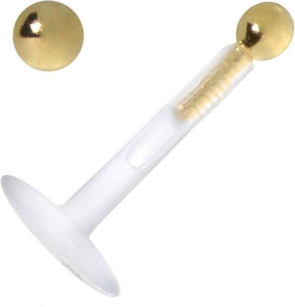 Bijouteria Piercing für Lippe/Tragus (Bioplast, Gold)