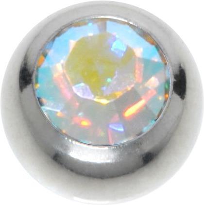 Bijouteria Piercingverschluss (Edelstahl, Kristall)