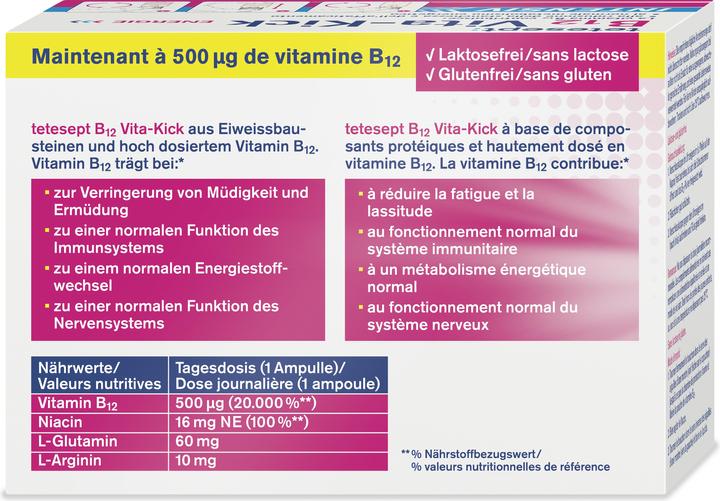Valori nutrizionali e ingredienti Tetesept B12 Vita-Kick (7 Pezzo/i, 150 g)