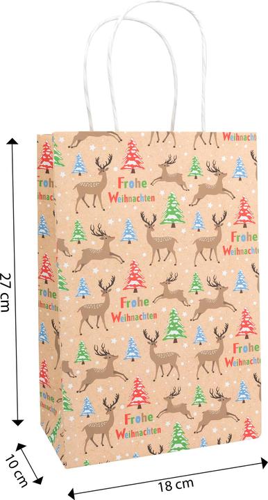 Image du produit Idena Sac cadeau Joyeux Noël multicolore 18x10x27cm (Pochette cadeau)