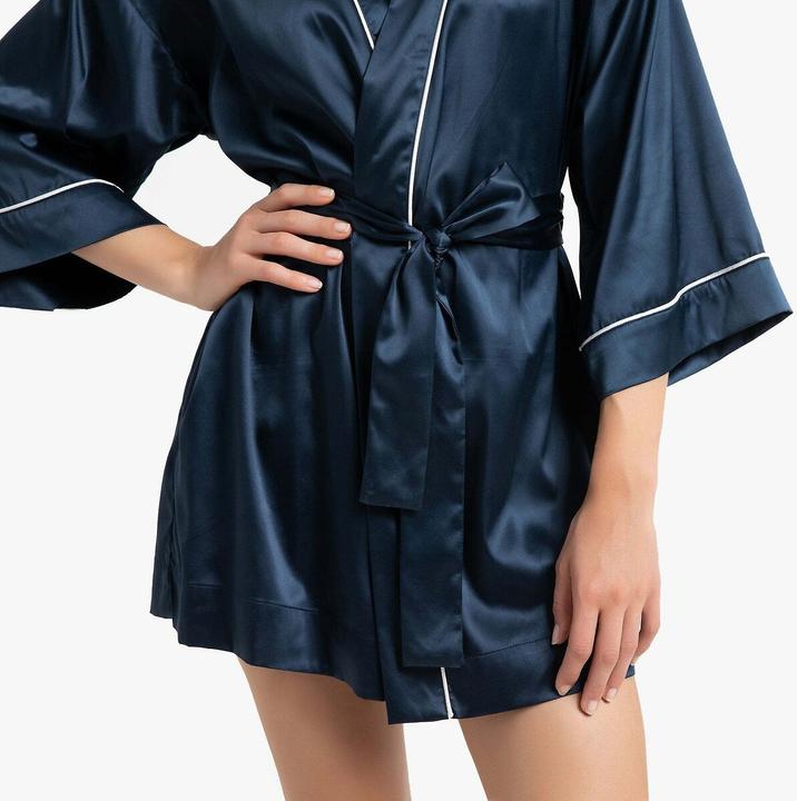 Actual product image La Redoute Collections Satin kimono with 3/4 sleeves (42)