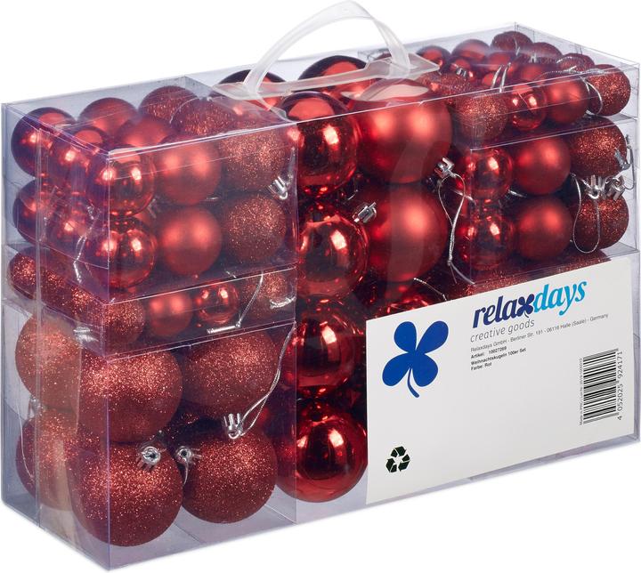 Image du produit Relaxdays Lot de 100 boules de Noël (100 -pièce)