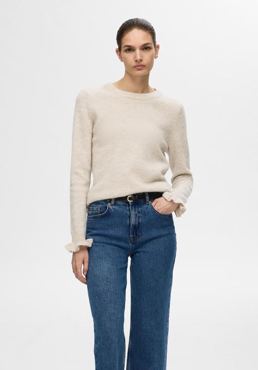 Image du produit Selected Femme Pull en tricot à manches ruchées (XS)
