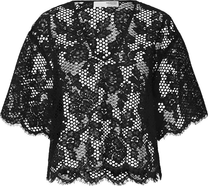 Selected Femme Cropped Fit Spitzen Oberteil