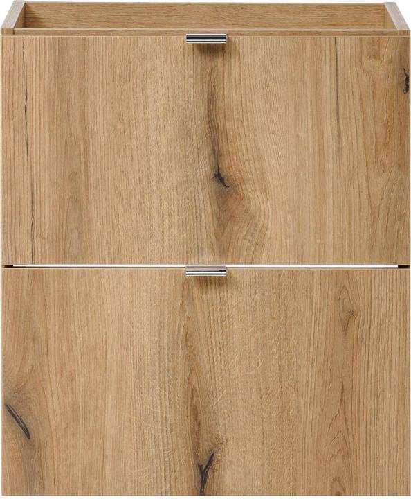 Produktbild En.Casa Waschbeckenunterschrank Newport 50x60x40cm Eichenoptik/Schwarz (50, 57, 40 cm)