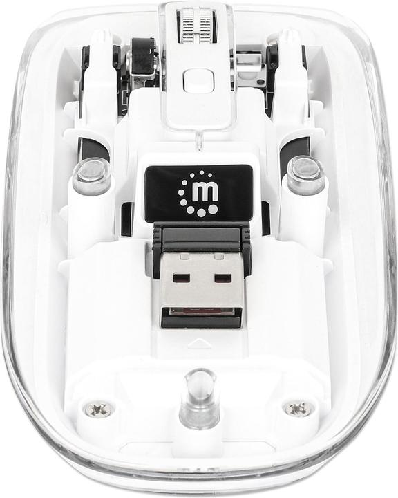 Actual product image Manhattan MH Transparent 4D mouse, White (Wireless)